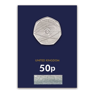 2017 BU 50p Coin (Card) - Sir Isaac Newton
